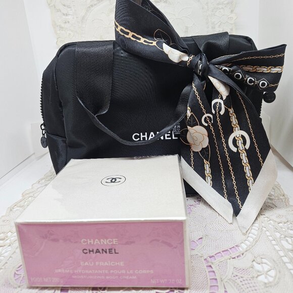CHANEL CHANCE EAU FRAICHE XL 200G/7OZ CREAM IN MAKEUP BAG - Picture 1 of 9